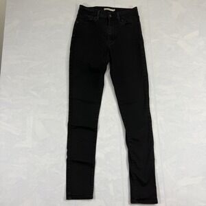 Levi's 721 High Rise Skinny Jeans Women's Size 28 Black Stretch Denim